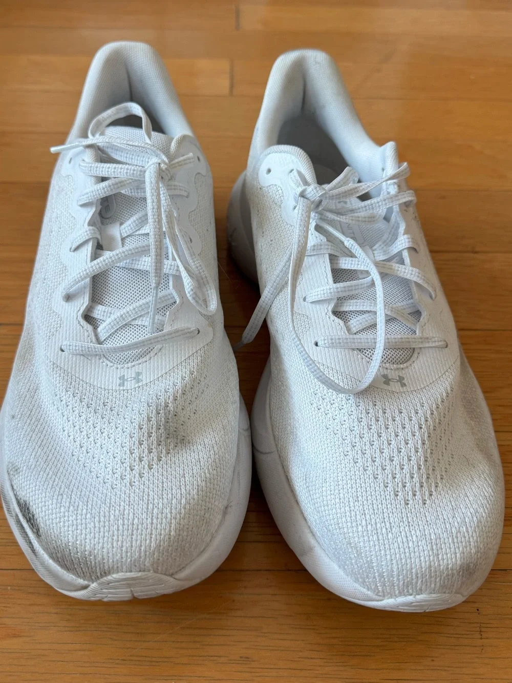 Under Armour White Breathable Knit Running Sneakers